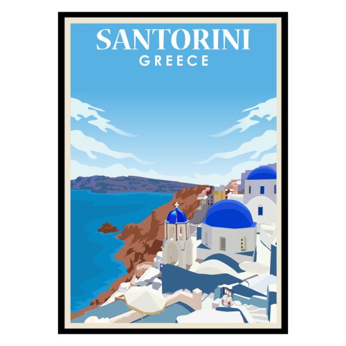 Santorini Greece Poster-0